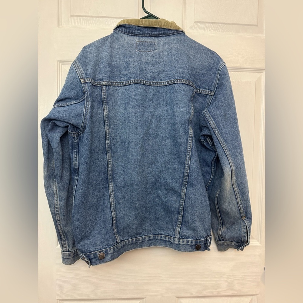 Great Land Men's Denim Jacket with Tan Collar Size Large - Picture 3 of 3